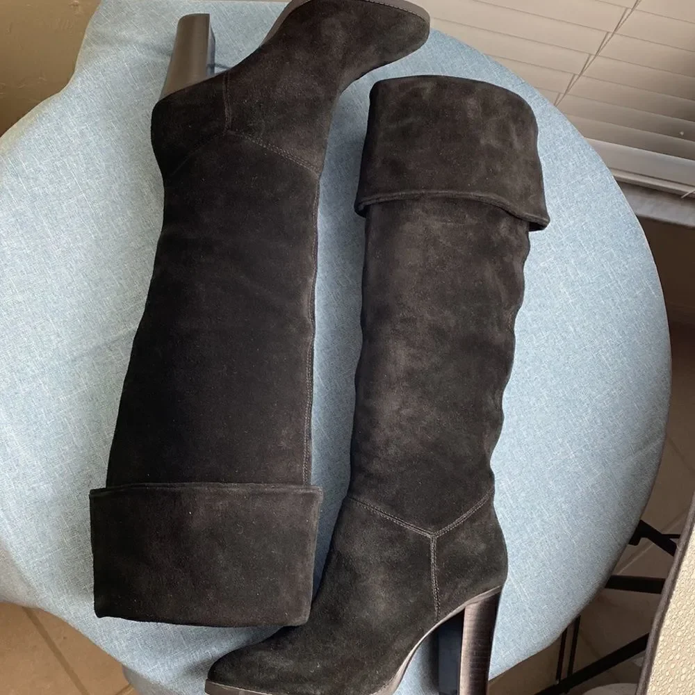 Nine West black over-the-knee heeled boots size 6.5